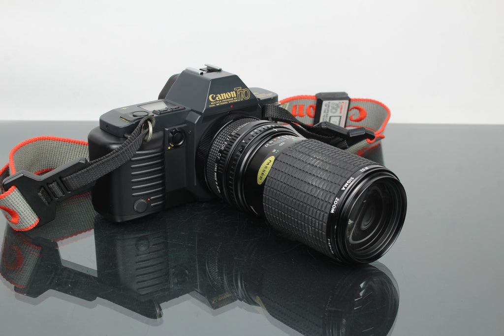 Canon T70 + lente Sigma 80-200mm f/4.5-5.6 FD