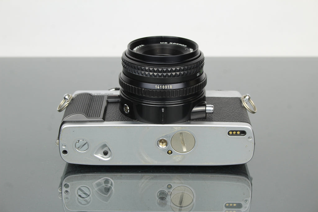 Minolta XG-M + lente Minolta MD Rokkor 45mm 1:2